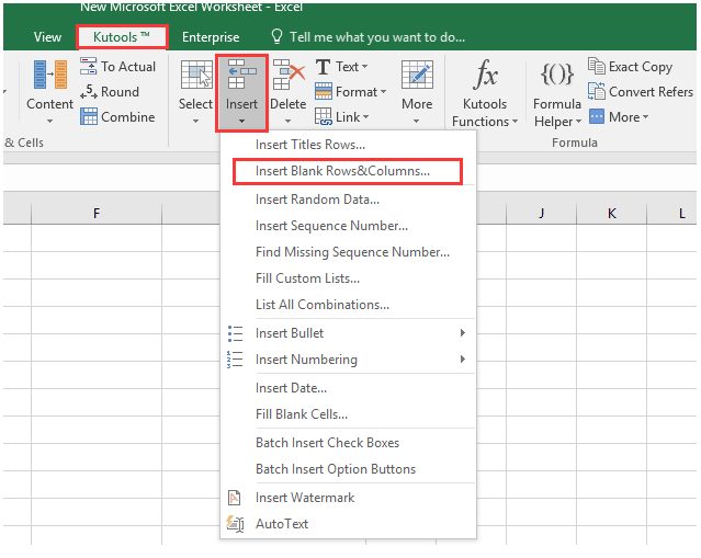 Chèn nhiều hàng hoặc cột trống trong Excel cùng một lúc?