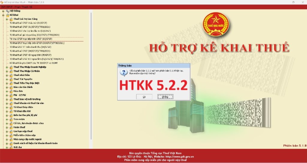 Tải HTKK 5.2.2 ngày 16/8/2024